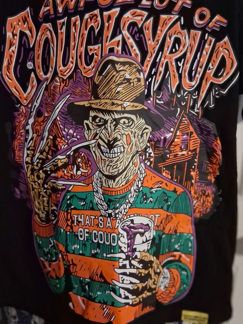 Men's Graphic Horror That's A Awful Lot Of Cough Syrup Tee